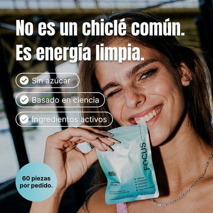 Chicle Energético Con Yerba Mate, Cafeína + Electrolitos (Caja con 6 bolsitas)